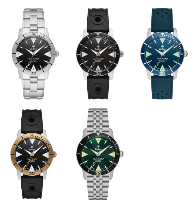 Zodiac Super Sea Wolf Compression watches.