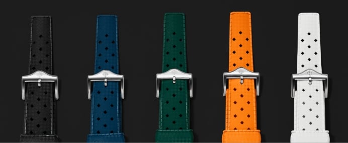 A variety of tropic rubber straps in multiple colours.