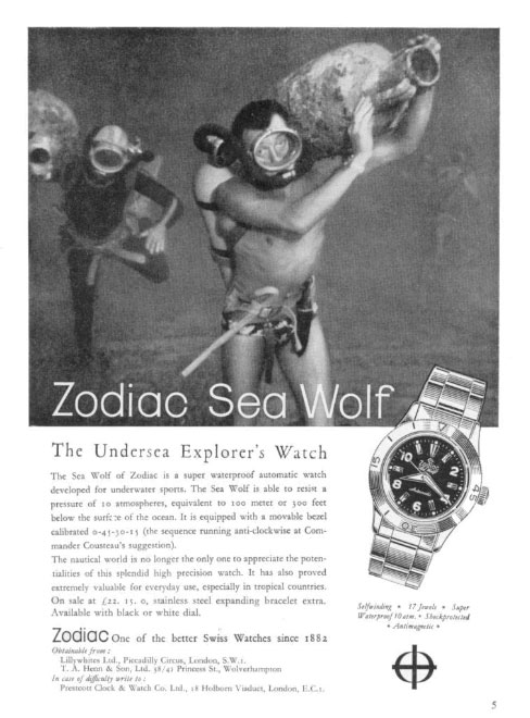 A vintage ad for the Zodiac Super Sea Wolf