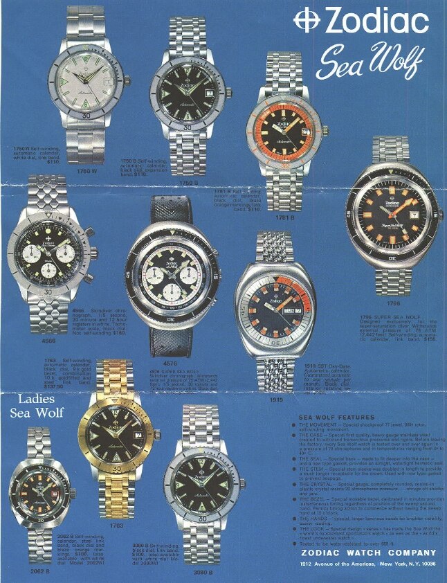Vintage Zodiac watch poster.