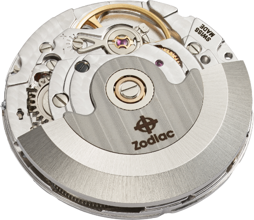 Detail shot of the Swiss-made STP 1-21 movement