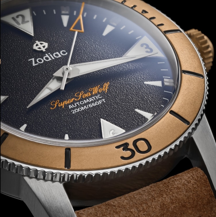 Super Sea Wolf Bronze Skin Diver Automatic Rubber Strap Watch