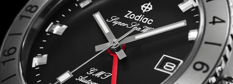 Zodiac watch closeup background.