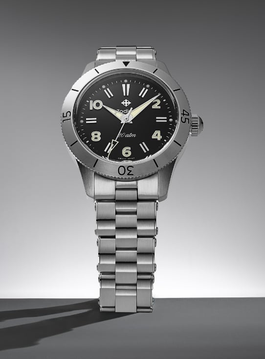 A Zodiac GMT watch.