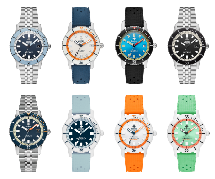 Zodiac Super Sea Wolf Compression watches.